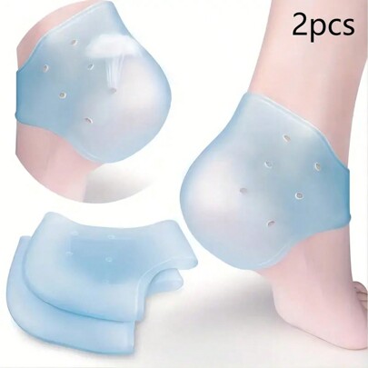 2 Heel Protectors, Gel Silicone Heel Protectors Socks Anti-Cracking Moisturizer Sleeve Heel Pads