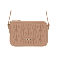 Moleca Women's Square Rubber Bag Zipper Side Handle Colors ORIGINAL - 米色 - 查看 2