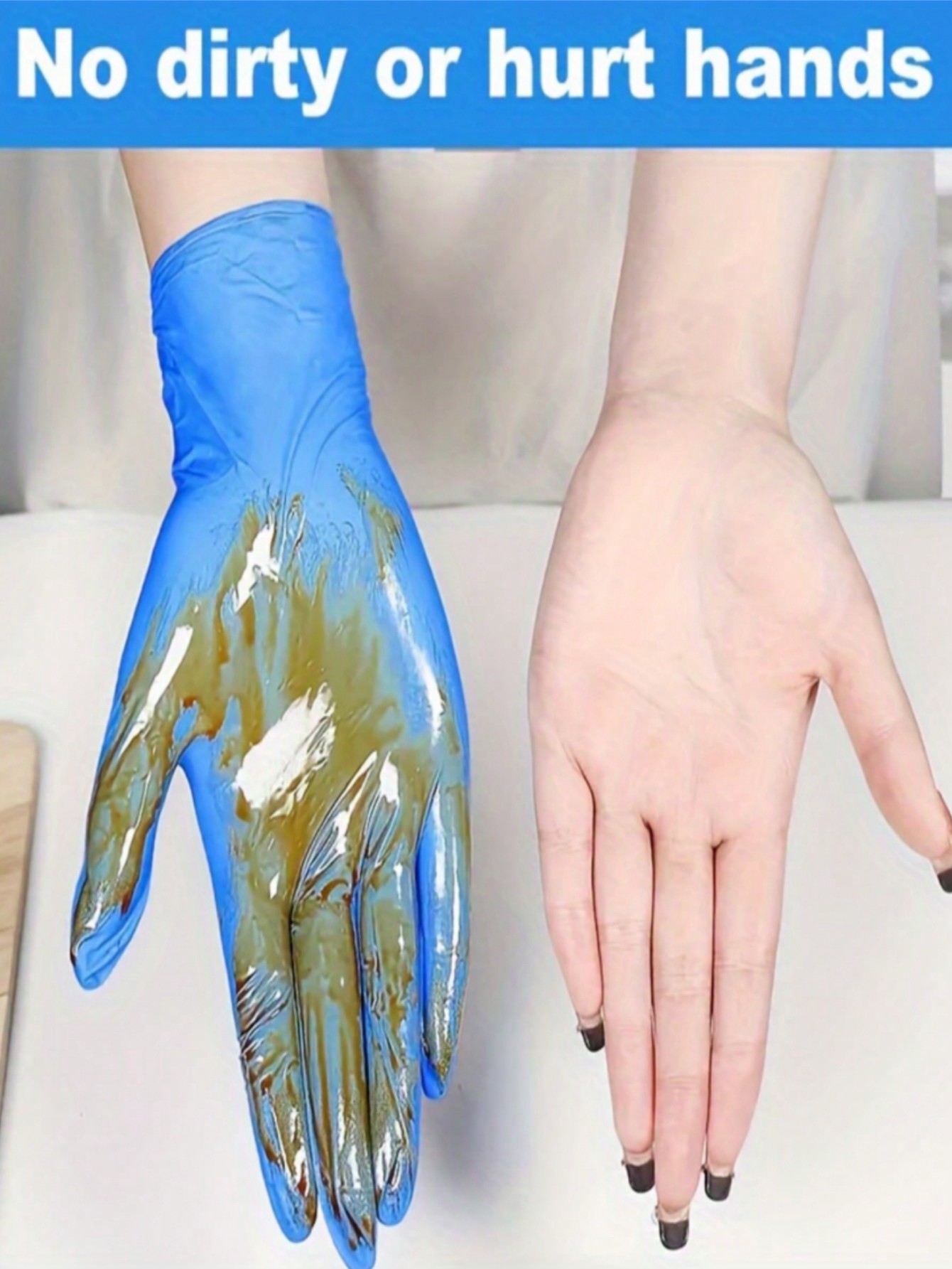 100 قفاز اللون الوردي الداكن، متوفر في المقاسات S,...