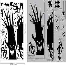 1 miếng dán cửa sổ hình quái vật ma Halloween khổng lồ phù thủy dơi bộ xương trang trí tiệc Halloween bộ bám dính tĩnh điện - màu đen - Xem 16