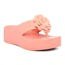 EVVA HIT Women's Platform Flip Flops With Super Light And Soft EVA Heel - 乾枯玫瑰色 - 查看 3