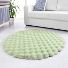 1pc Plush Soft Comfortable Circular Solid Color Rug, Cozy Fluffy Carpet Suitable For Bedroom, Living Room, Sofa, Vanity Area And More Gifts Birthday Graduation