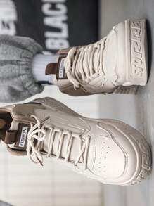 1双高帮男鞋 2024新款百搭增白小白鞋休闲运动鞋 - 米色 - 查看 5