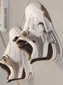 1双高帮男鞋 2024新款百搭增白小白鞋休闲运动鞋 - 米色 - 查看 3