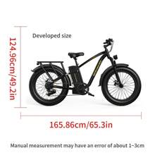 M3 Electric Mountain Bike For Adults, 750W Peak Motor 20mph Electric Bike, 26"*4" Fat Tire Ebike W/ 48V20AH , 40/60 Miles 7-Speed Gears E Bike For Dirt Sandy Snow Offroad - màu đen - Xem 2