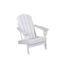 Folding Adirondack Chair, Relaxing Stackable Arm Rest Ergonomic HDPE All-Weather Adirondack Chair - 仿古白+HDPE+美式設計+美式傳統-1 - 查看 3