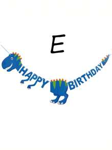 1/9 piezas Decoración de bandera colgante con letras y diseño de dinosaurio para fondo de fiesta de cumpleaños, Navidad - Multicolor - Ver 6
