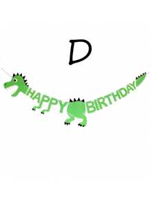 1/9 piezas Decoración de bandera colgante con letras y diseño de dinosaurio para fondo de fiesta de cumpleaños, Navidad - Multicolor - Ver 5