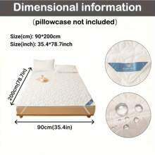 1 pieza Protector impermeable para colchón acolchado, almohadilla transpirable para cubrir el colchón con correas elásticas - Blanco - Ver 15