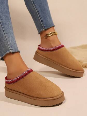 女士低帮室内舒适拖鞋冬季保暖鞋