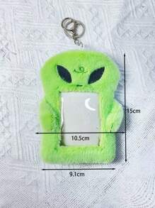 1 件全新创意可爱毛绒卡片夹兔子/蝙蝠动物图案，涤纶休闲通用证件/卡/照片盒配件礼品纪念品汽车配件包饰品学校动物 - 彩色 - 查看 8