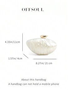 亚克力女士手拿包新款海滩风格单肩包晚会斜挎包链条婚礼宾客聚会钱包 - 白色 - 查看 3