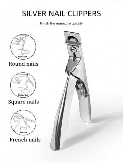 1 Stück Edelstahl Nagelknipser in U-Form, flach und parallel, Kristall Nagelverlängerungs-Gel Maniküre Nagelplege Werkzeug Set