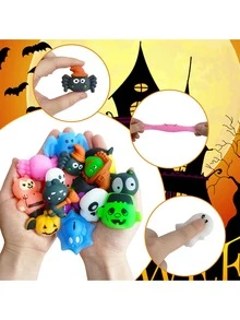 1/5/10 Pieces - TPR Halloween Bun Pinch Fun Gift, Stress Relieving Toy Super Cute Pumpkin Ghost Bun [Random Shipping]