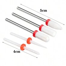 5 piezas Fresas de cerámica para manicura para eliminar esmalte de gel, accesorios de herramienta de máquina de taladro de uñas eléctrica TC0505-5PCS-F - Multicolor - Ver 2