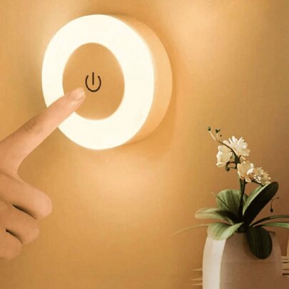 1pc Touch Sensor Night Light, Soft Warm & Cool White Light, Dimmable 3 Colors, Wall Lamp Suitable For Baby Room Night Light,Hallway, Bedroom, Bathroom