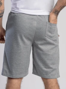 Men's Fleece Shorts (Fine Mesh) With ZIPPER POCKETS - Màu Xám nhạt - Xem 3