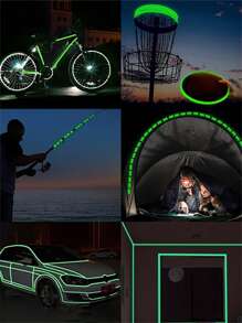 1pc 5m/16.4ft Glow-In-The-Dark Self-Adhesive Tape, Green Fluorescent Tape, Warning, DIY Decor Pattern, Luminous Tape For Stairs, Stage, Scooter, Bicycle, Decoration,Stickers,Wall Decal, Vinyl Decal For Home Decorations,Spring Decoration Items Refresh Your Home,Rama Decoration Stickers