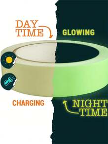 1pc 5m/16.4ft Glow-In-The-Dark Self-Adhesive Tape, Green Fluorescent Tape, Warning, DIY Decor Pattern, Luminous Tape For Stairs, Stage, Scooter, Bicycle, Decoration,Stickers,Wall Decal, Vinyl Decal For Home Decorations,Spring Decoration Items Refresh Your Home,Rama Decoration Stickers