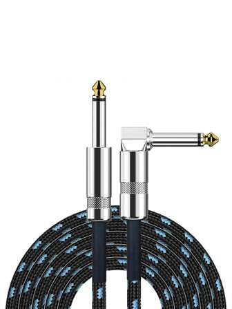 1pc Gitaarkabel 10FT Instrumentkabel Gitaarkabel Elektrische Gitaarkabel Gitaarversterkerkabel Voor Basgitaar Toetsenbord 1/4 Inch Kabel Haaks Zwart Blauw,Gitaar Groot,Gitaarkussen,Gitaargadgets