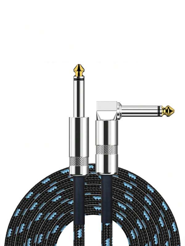 1pc Guitar Cable 10FT Instrument Cable Guitar Cord Electric Guitar Cable Guitar AMP Cord For Bass Guitar Keyboard 1/4 Inch Cable Right Angle Black Blue,Guitar Big,Guitar Cushion,Guitar Gadgets