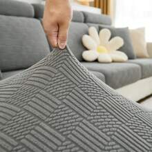 Stretch Universal Sofa Cover, Anti-Slip Elastic Couch Slipcover For Sectional, L-Shape, Chaise Lounge - Furniture Protector For Cushions, Seats & Couches, Easy Fit & Durable Fabric - Light Grey - View 8