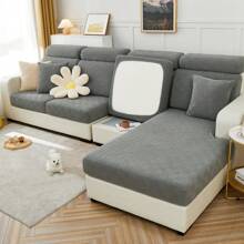 Stretch Universal Sofa Cover, Anti-Slip Elastic Couch Slipcover For Sectional, L-Shape, Chaise Lounge - Furniture Protector For Cushions, Seats & Couches, Easy Fit & Durable Fabric - Light Grey - View 7