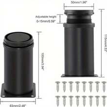 4 件可调节圆形家具腿，4 英寸不锈钢橱柜脚，金属带黑色塑料涂层，50x100mm，适用于 DIY 家具项目，包括 16 个螺丝 - 彩色 - 查看 6