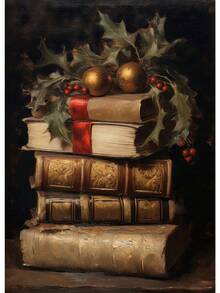 1 szt. Vintage Christmas Santa Portret Choinka Jeleń Zima Bałwan Sztuka Plakaty Płótno Malowanie Wydruki Ścienne Zdjęcia Wystrój Domu Bez Ramki, Dekoracje Świąteczne, Prezent Świąteczny