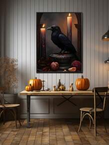 2 件无框帆布海报，复古动漫鸟类艺术，黑乌鸦，蜡烛古典艺术油画海报，卧室、客厅、餐厅、酒店、书房、走廊、办公室、咖啡厅、宿舍、墙壁艺术、墙壁装饰、家居装饰、房间装饰帆布画的理想礼物 - 彩色 - 查看 12