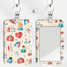 1pc Stethoscope Pill Series Doctor & Nurse ID Badge Card Holder With Lanyard - Multicolor - View 9