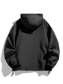 Men's Lightweight Loose Hooded Zip-Up Jacket For Spring & Autumn Casual Outdoor Trips