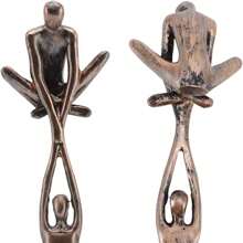 1 件舞者手牵手青铜雕塑树脂摆件，男人抱着女人挂饰，客厅和电视和办公室架子装饰，咖啡桌装饰，家居树脂装饰摆件 - 送给舞者的完美礼物 - 古銅色 - 查看 5