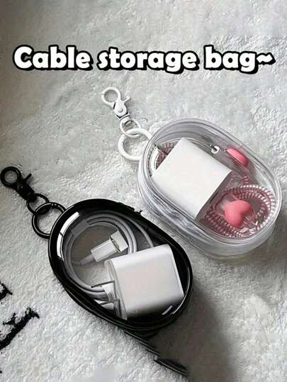 2 peças/1 peça mini bolsas de armazenamento transparentes portáteis com zíper, bolsa multifuncional para guardar joias, fones de ouvido, carregador portátil, chaveiro, anel, perfume, acessórios de viagem transparentes, unissex, itens essenciais de viagem (estilo chaveiro aleatório), caixa de joias, bolsa, porta-pincel de maquiagem, porta-pincel, organizador de perfume, bolsa tipo bolsa