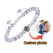 Customized Photo Projection Beaded Bracelet Stainless Steel Jewelry, Men Stone Beads Photo Bracelet, Christmas Gift For Couple Family,Gold,Stylish,Colorful,Vintage,Simple,Unisex,Casual,Cuties,Custom,Personalized,Unique,Ideal Gifts For Him,Ideal Gifts For Her,Her,Boyfriend,Girlfriend,Dad,Mom,Family,Friends,For Anniversaries,For Birthdays,For Graduation,For Prom,For Party,Stainless Steel Jewelry