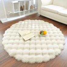 1pc Plush Soft Comfortable Circular Solid Color Rug, Cozy Fluffy Carpet Suitable For Bedroom, Living Room, Sofa, Vanity Area And More Gifts Birthday Graduation