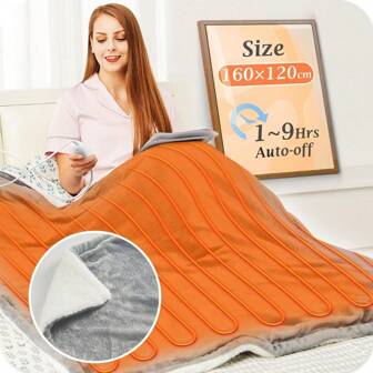 Electric Heated Blanket Throw Flannel Sherpa Fast Heating 120x160cm, 10 Heat Levels & Up-To-9-Hours Auto-Off Timer & LED Display, For Home Office Use, Machine Washable, ETL Certified, Grey