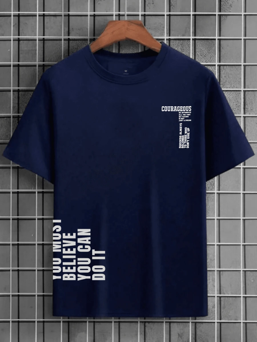 Courageous Men's T-Shirt 100% Cotton - Immediate Shipping - Màu xanh lam - Xem 1