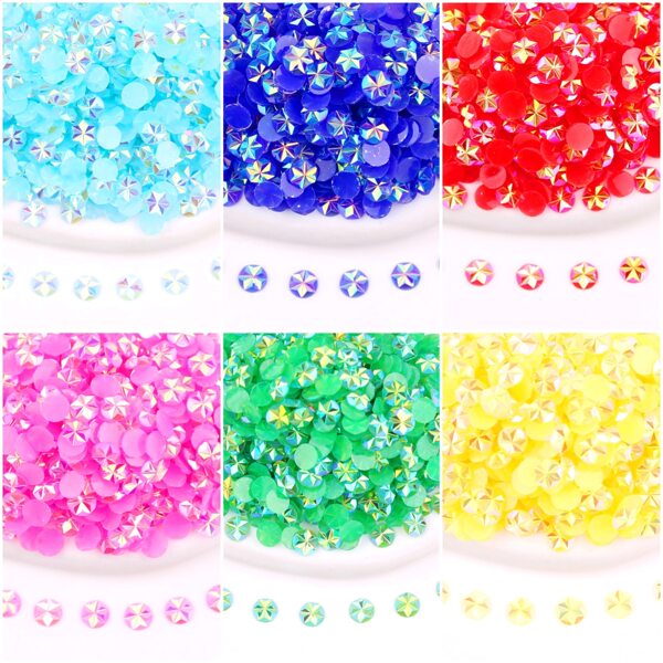 500 pièces/Paquet, 5 mm, perles de pierres de crystal AB à motif floral, strass ronds plats, pierres de crystal multicolores, perles de verre sans hotfix DMC, accessoires de bijoux avec motif 3D, paillettes, décalcomanies de manucure, décorations pour vêtements, sacs, chaussures, tasses, coques de téléphone, artisanat, garniture DIY.
