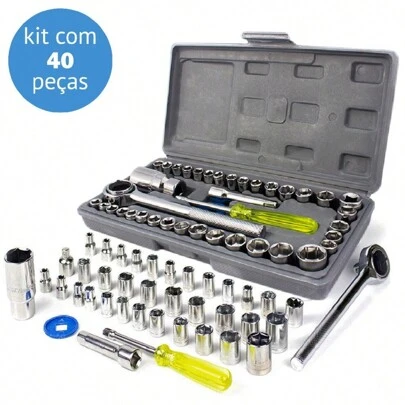 Kit Chave Catraca Jogo De Soquetes Allen Torx Ferramentas