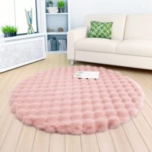 1pc Plush Soft Comfortable Circular Solid Color Rug, Cozy Fluffy Carpet Suitable For Bedroom, Living Room, Sofa, Vanity Area And More Gifts Birthday Graduation