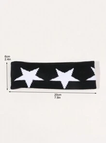 1pc Star Pattern Black & White Soft Simple Headband, Comfortable For Sports, Graffiti, Welding, Non-Slip, Daily Wear Hair Band Turban Headband Sweatband, Hairband Fall Winter Hair Accessories For Women For Vacation Outfits Woman Elegant Scarf Women Bandana Soft Headwrap