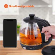 1pc 1L Glass Electric Kettle, 2200W Illuminated Kettle With LED Lighting, Insulation, Infuser & Removable Filter,  Swoden, Great For Everyday Home Use - EU F Type Plug(220-240V) - View 7