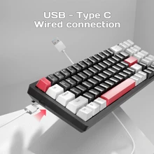 Bàn phím cơ có dây ZIFRIEND R78 78 phím có đèn cầu vồng, công tắc im lặng, bàn phím chơi game - Đen và trắng - Xem 8