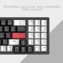 Bàn phím cơ có dây ZIFRIEND R78 78 phím có đèn cầu vồng, công tắc im lặng, bàn phím chơi game - Đen và trắng - Xem 9
