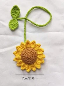 1pc Handmade Crocheted Sunflower Flower Keychains Fashion Versatile Bag Charm Keyring College Supplies University Keychain Charms Keychain Accessories Key Chains For Women Small Gifts Gifts For Her - Yellow - View 4