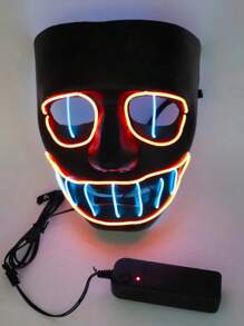 Colplay LED Light Up Halloween Mask, Scary Masquerade Glow LED Mask With 3 Lighting Modes & EL Wire For Costume & Cosplay Party - Multicolor - View 14