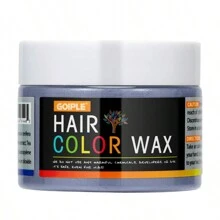 GOIPLE 深灰色临时发蜡，持久DIY染发膏，易洗发泥，适用于皮肤、头发和胡须，日常、派对、角色扮演造型发蜡，男女通用（蓝灰色） - Blue Gray - 查看 14