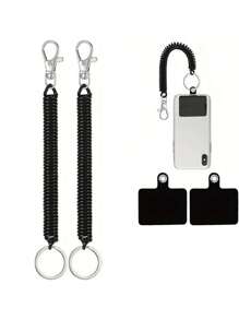 Lot de 1 ou 2 cordons de téléphone extensibles pour une aventure en toute , ancrage antivol pour la randonnée, le ski et l'escalade, blanc, compatible avec  et la plupart des smartphones. - Noir et Blanc - Voir 10