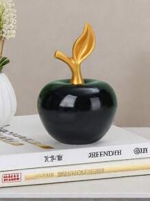 1 ornement en céramique en forme de pomme blanc, style créatif de luxe, artisanat, convient pour le bureau, la maison, la décoration. Meilleurs cadeaux